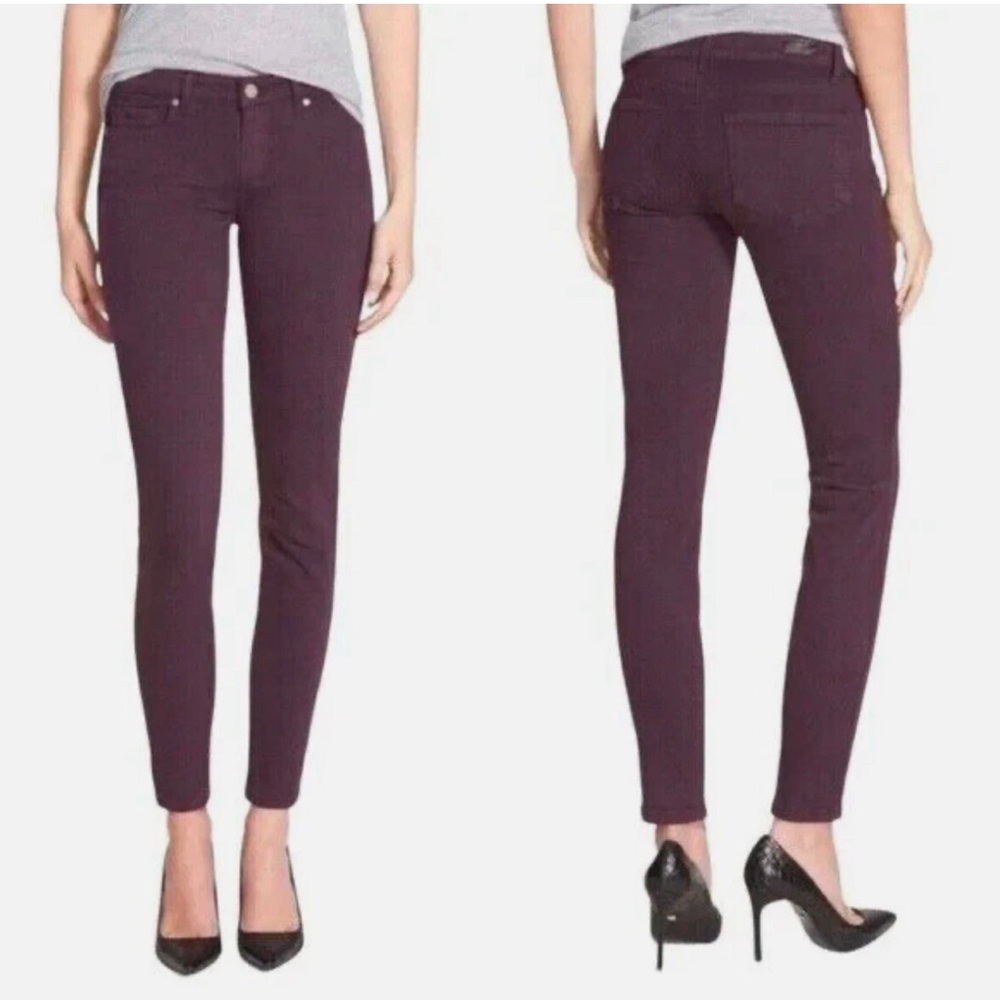 Paige Verdugo ultra skinny Woodberry wax coated shiny denim jeans Sz 25